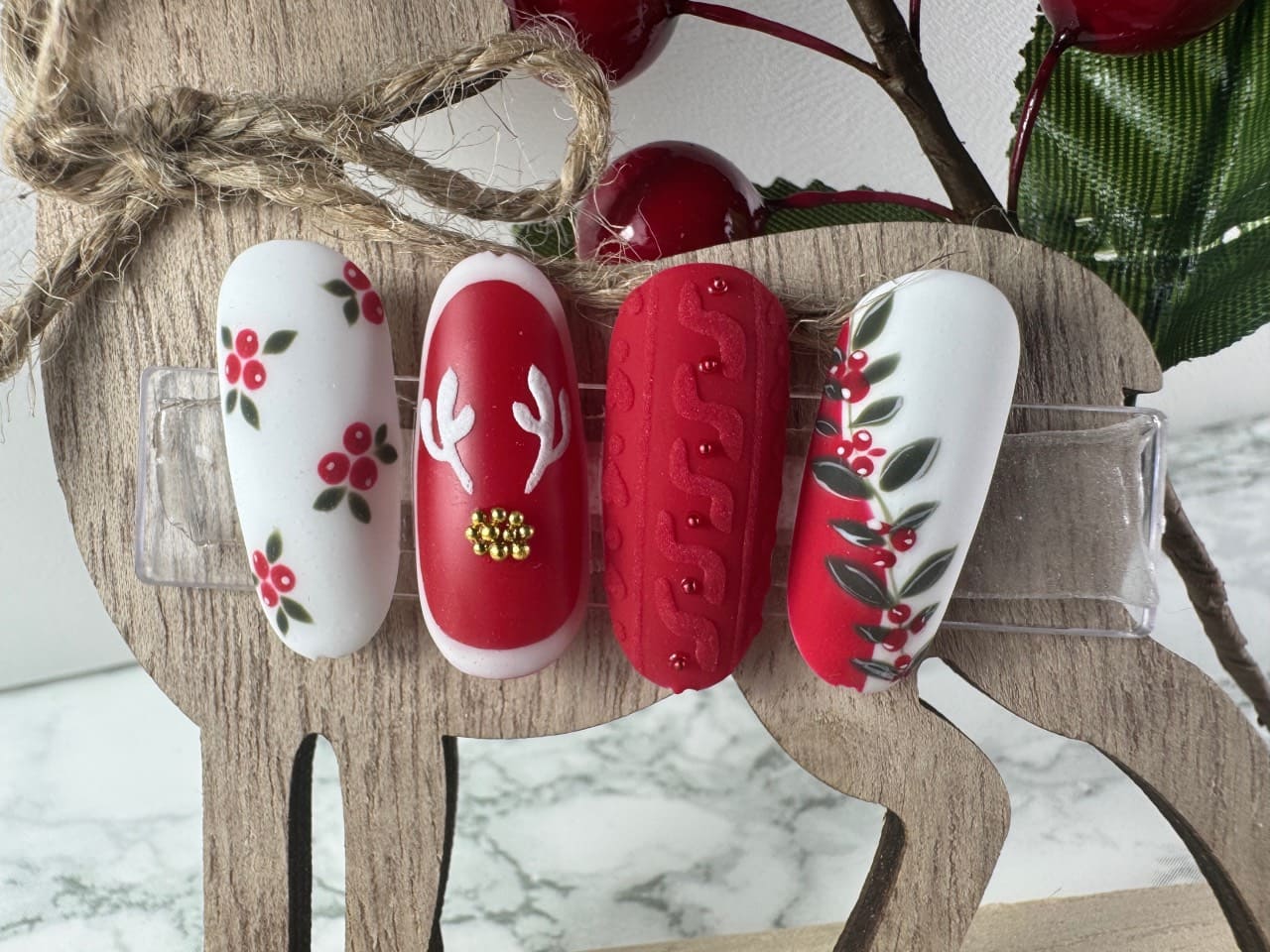 semipermanente unghie natalizie