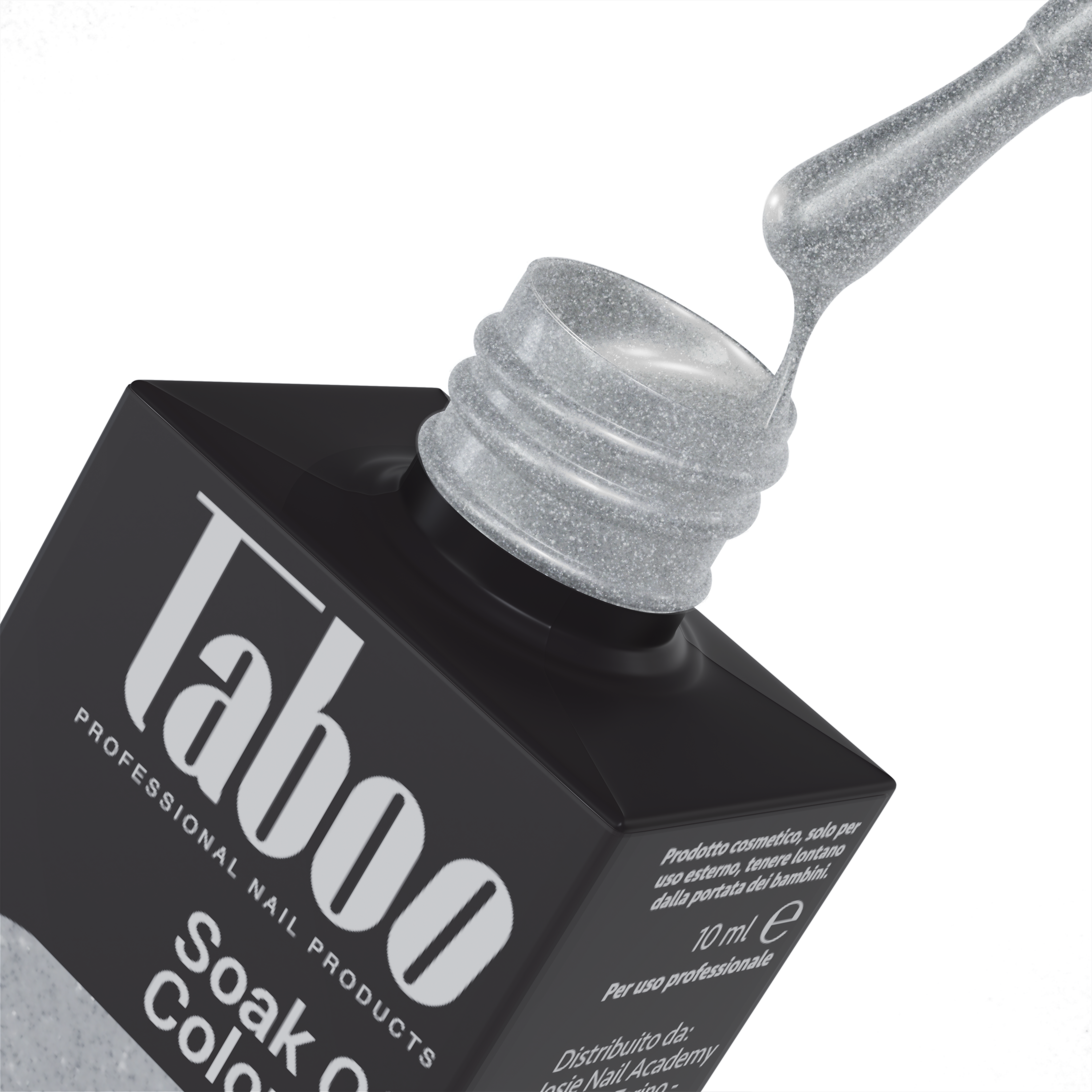 Smalto semipermanente Soak Off - Glitter Silver - 37